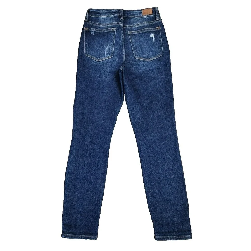 Judy Blue Boyfriend‎ Fit Jeans Women's Size 0/24 Blue Denim Stretch Distressed